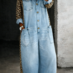 Amanda | Denimjumpsuit med leopardmønster