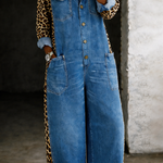 Amanda | Denimjumpsuit med leopardmønster