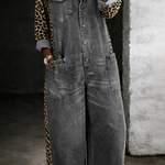 Amanda | Denimjumpsuit med leopardmønster