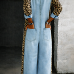 Amanda | Denimjumpsuit med leopardmønster