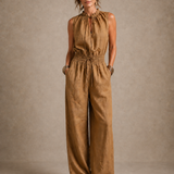 Celia | Ermeløs jumpsuit med knyting