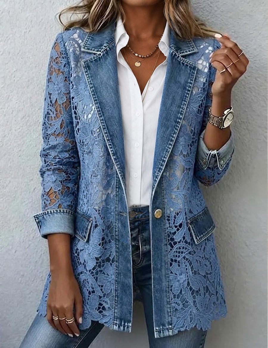 Harper | Blazer med blondeinnlegg