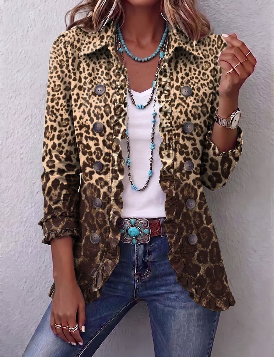 Abigail | Leopardjakke med volanger