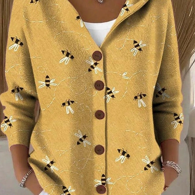 Paloma – Mønstret cardigan med hette