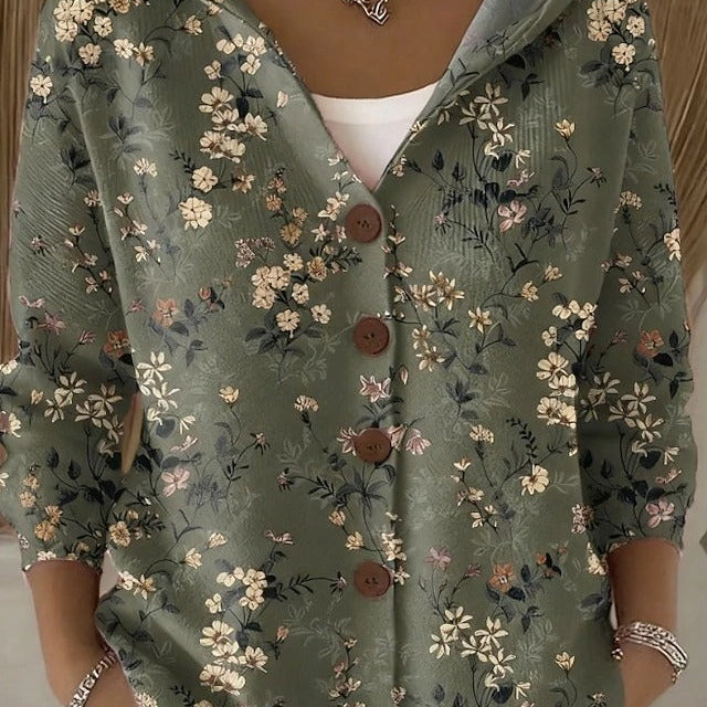 Paloma – Mønstret cardigan med hette