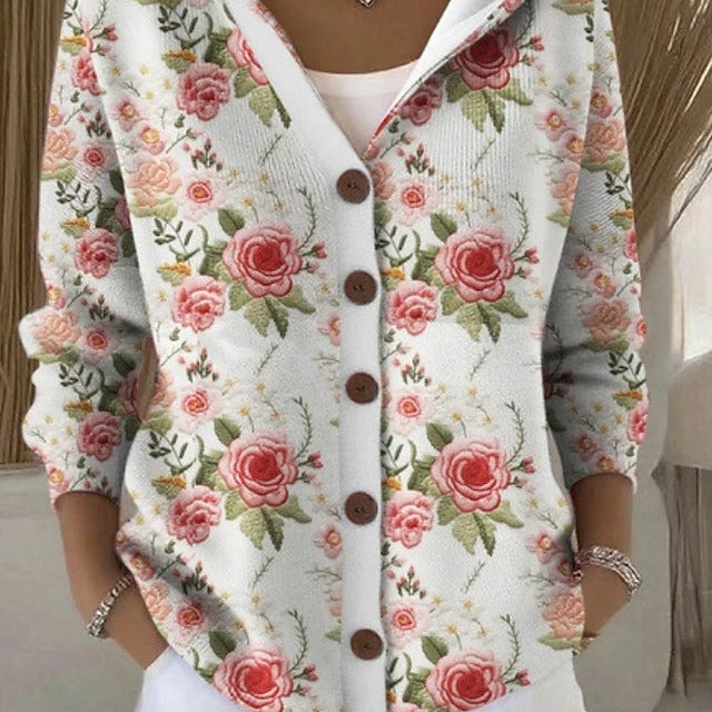 Paloma – Mønstret cardigan med hette