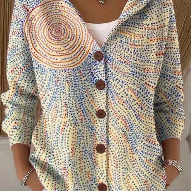 Paloma – Mønstret cardigan med hette