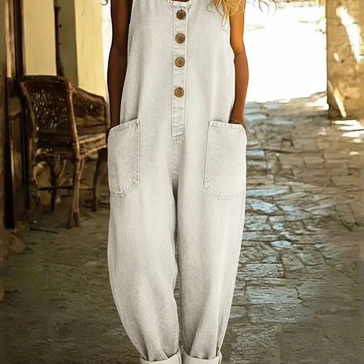 Kinga – Vintagevasket denimjumpsuit