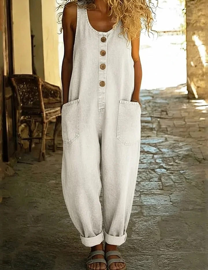 Kinga – Vintagevasket denimjumpsuit