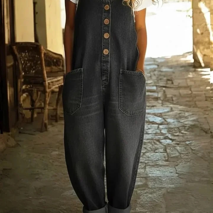 Kinga – Vintagevasket denimjumpsuit