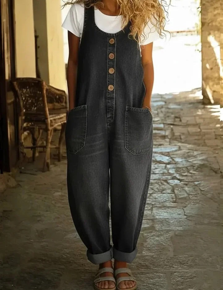 Kinga – Vintagevasket denimjumpsuit
