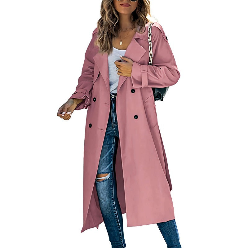 Tiziana – Lang trenchcoat med knapper og belte – 2