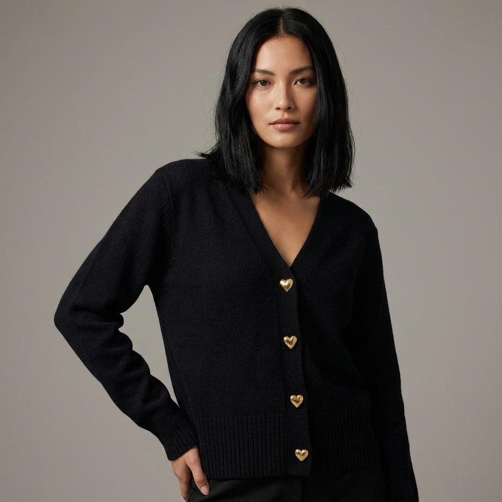 Valeria – Elegant cardigan med hjerteknapper